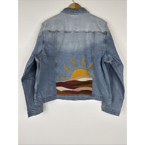 Driftwood Jeans Denim Jacket Arizona Sunrise Womens Plus Size 3X Embroidered NEW - Picture 9 of 16